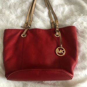 Michael Kors Red Leather LG Tote